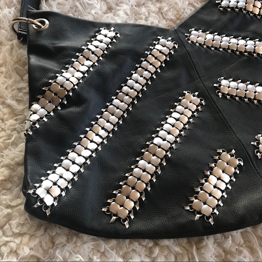LARGE GENUINE BLACK LEATHER TOTE BAG - Picture 2 of 8